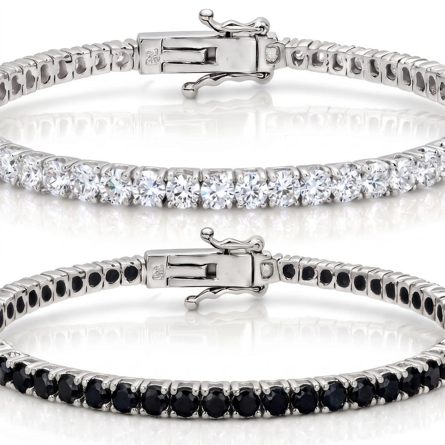 "Miami" Classic & Onyx Stack Set — silver