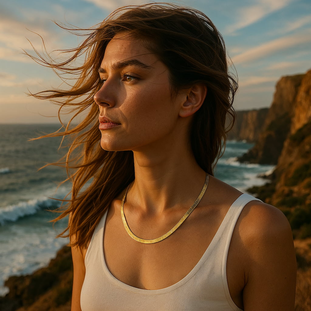 "ALGARVE" HERRINGBONE NECKLACE