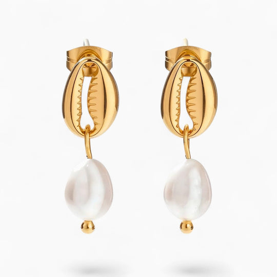 "BAHAMAS" SHELL PEARL EARRINGS