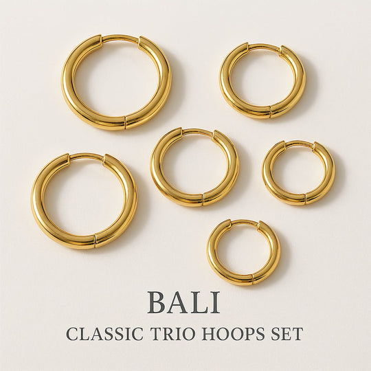 "BALI" CLASSIC TRIO HOOPS SET | 3-PIECE BUNDLE