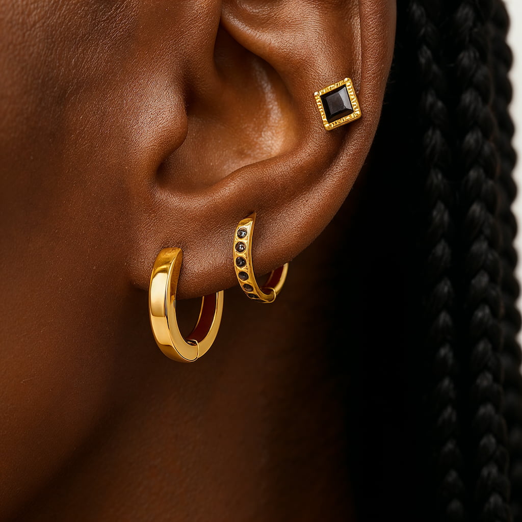 "Berlin" Huggie Earrings Set | 3-piece Bundle