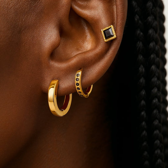 "Berlin" Huggie Earrings Set | 3-piece Bundle