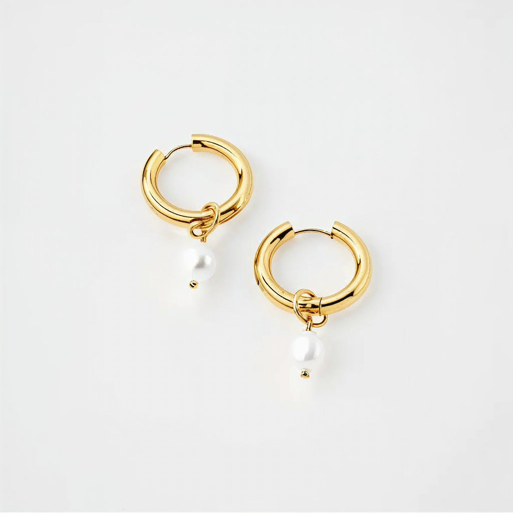 "MEDITERRANEAN" PEARL HOOPS