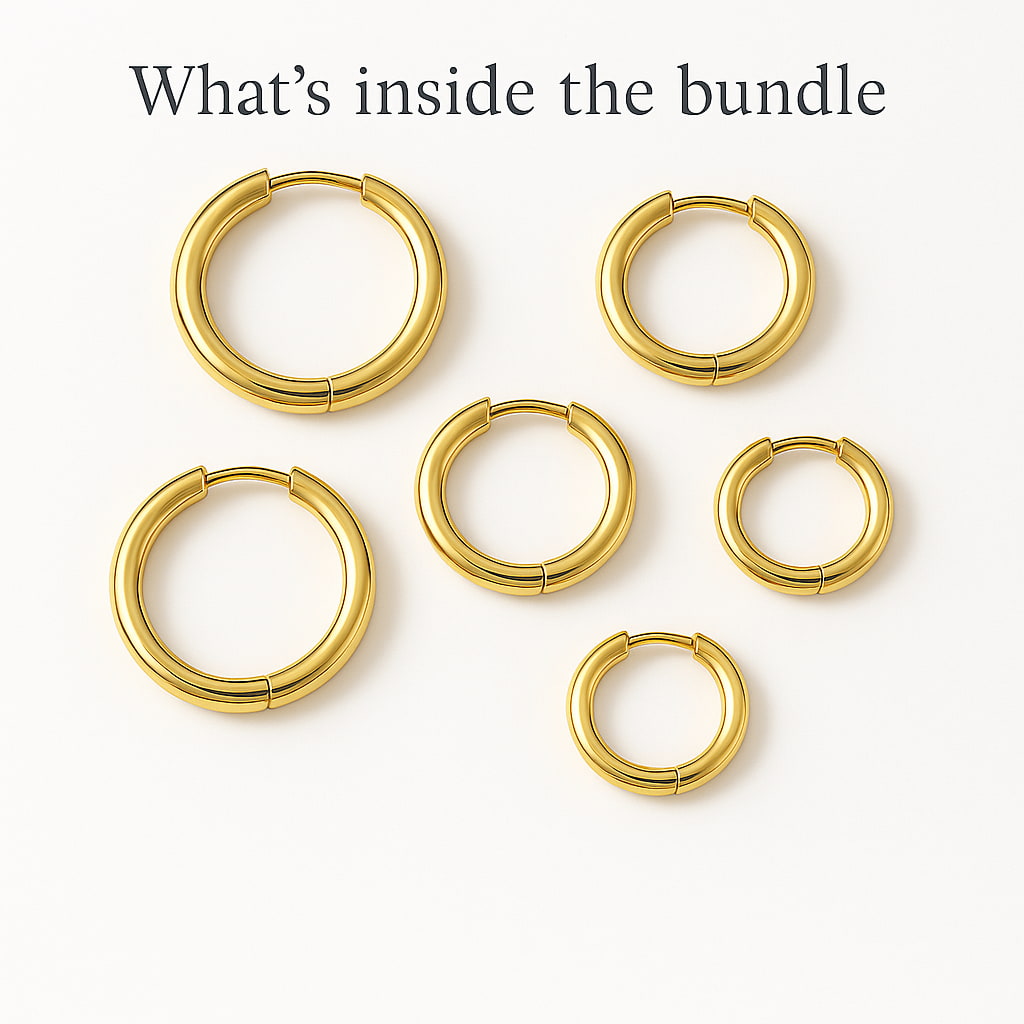 "Bali" Classic Trio Hoops Set | 3-piece Bundle