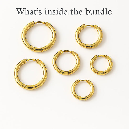 "Bali" Classic Trio Hoops Set | 3-piece Bundle
