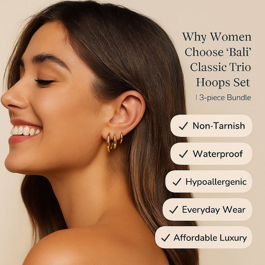 "Bali" Classic Trio Hoops Set | 3-piece Bundle