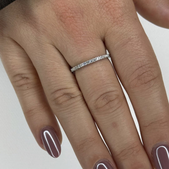 “Basel” Moissanite 0.23ct tw Pavé Band Ring