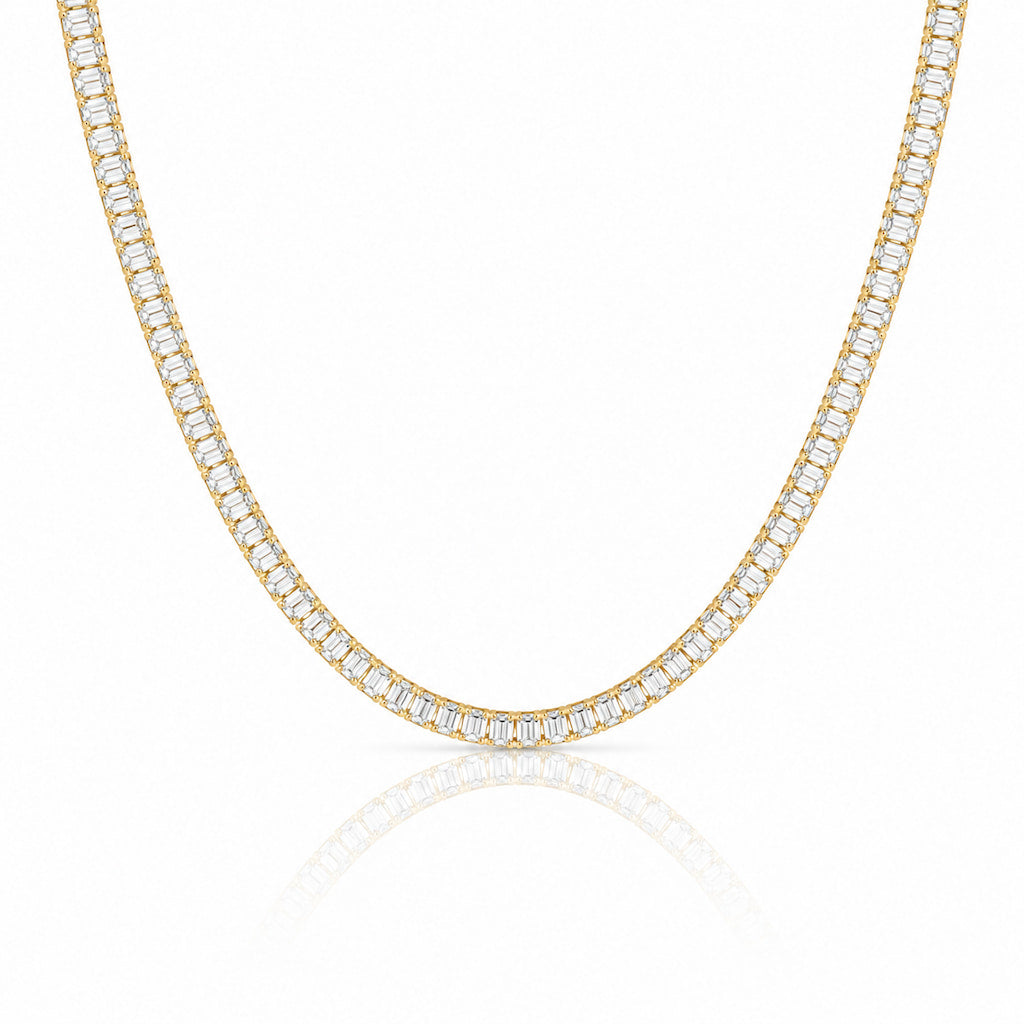 “Boston” Classic Baguette-Cut Tennis Necklace