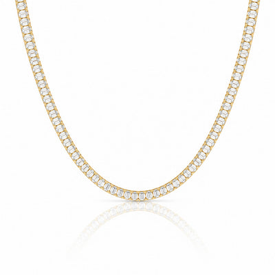 “Boston” Classic Baguette-Cut Tennis Necklace