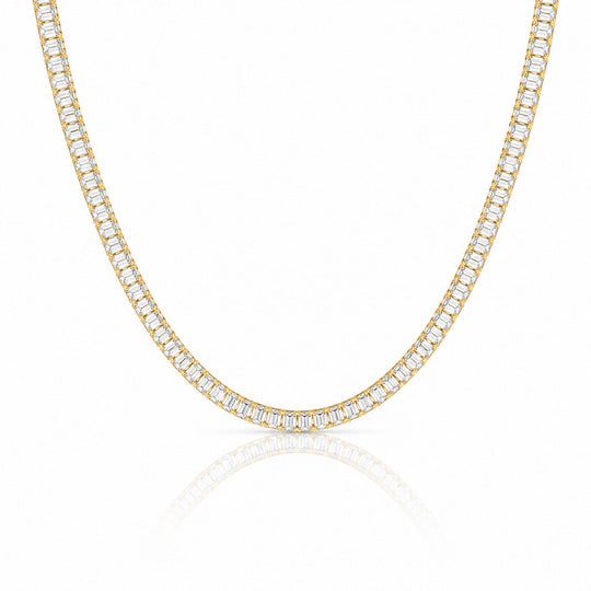“Boston” Classic Baguette-Cut Tennis Necklace