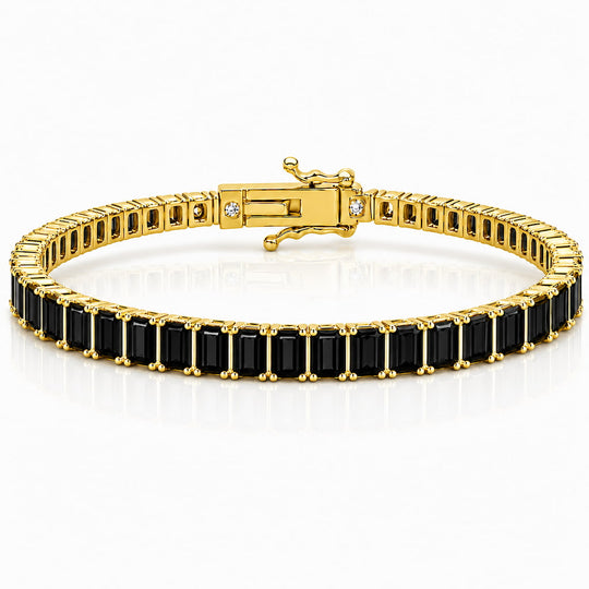 “Boston” Onyx Baguette-Cut Tennis Bracelet