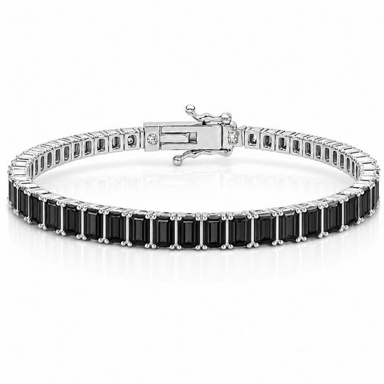 “Boston” Onyx Baguette-Cut Tennis Bracelet