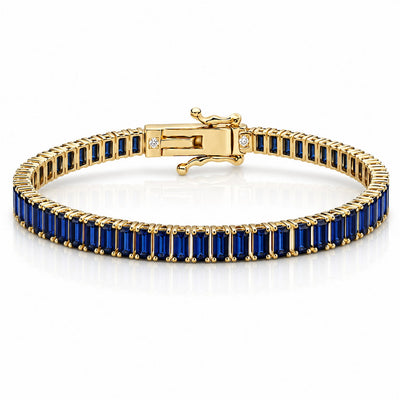 “Boston” Sapphire Baguette-Cut Tennis Bracelet