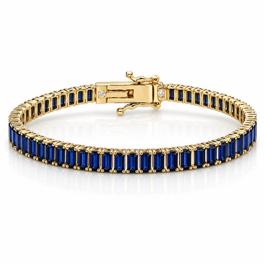 “Boston” Sapphire Baguette-Cut Tennis Bracelet