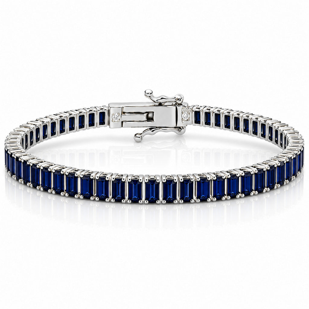 “Boston” Sapphire Baguette-Cut Tennis Bracelet
