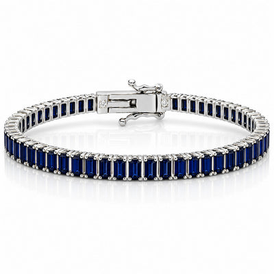 “Boston” Sapphire Baguette-Cut Tennis Bracelet