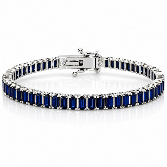 “Boston” Sapphire Baguette-Cut Tennis Bracelet