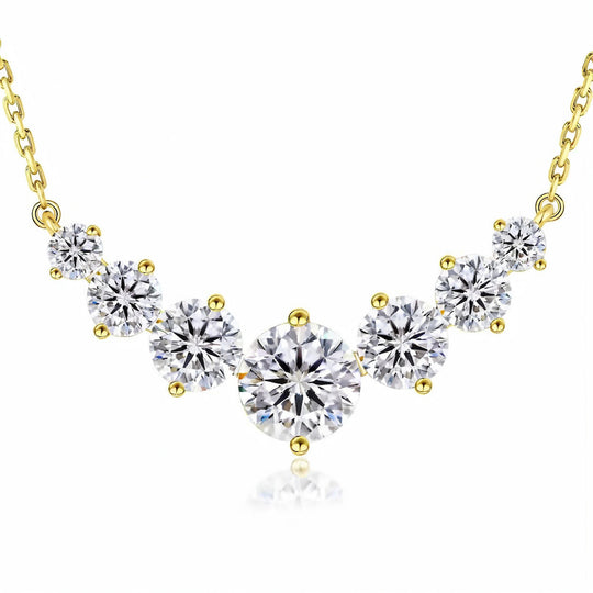 “Copenhagen” Moissanite 2.8ct Graduated Solitaire Necklace