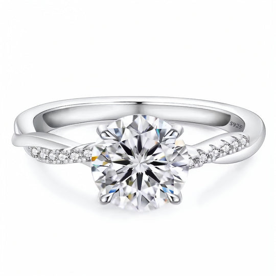 “Gstaad” Moissanite 1ct Pavé Solitaire Ring