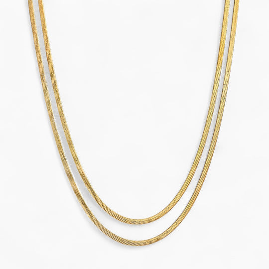 "KAILUA" LAYERED HERRINGBONE NECKLACE