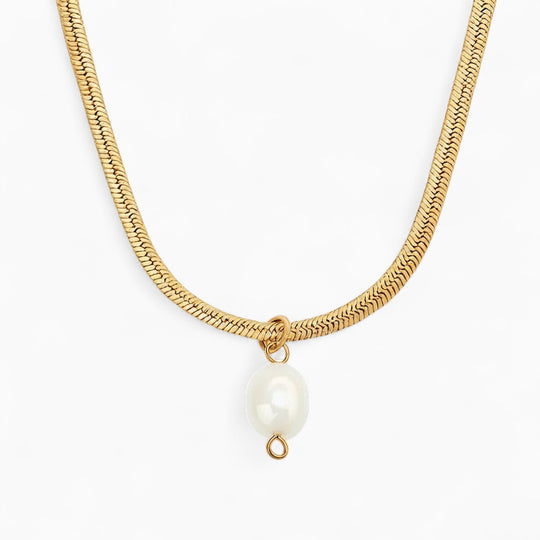 "KAUAI" HERRINGBONE PEARL CHOKER