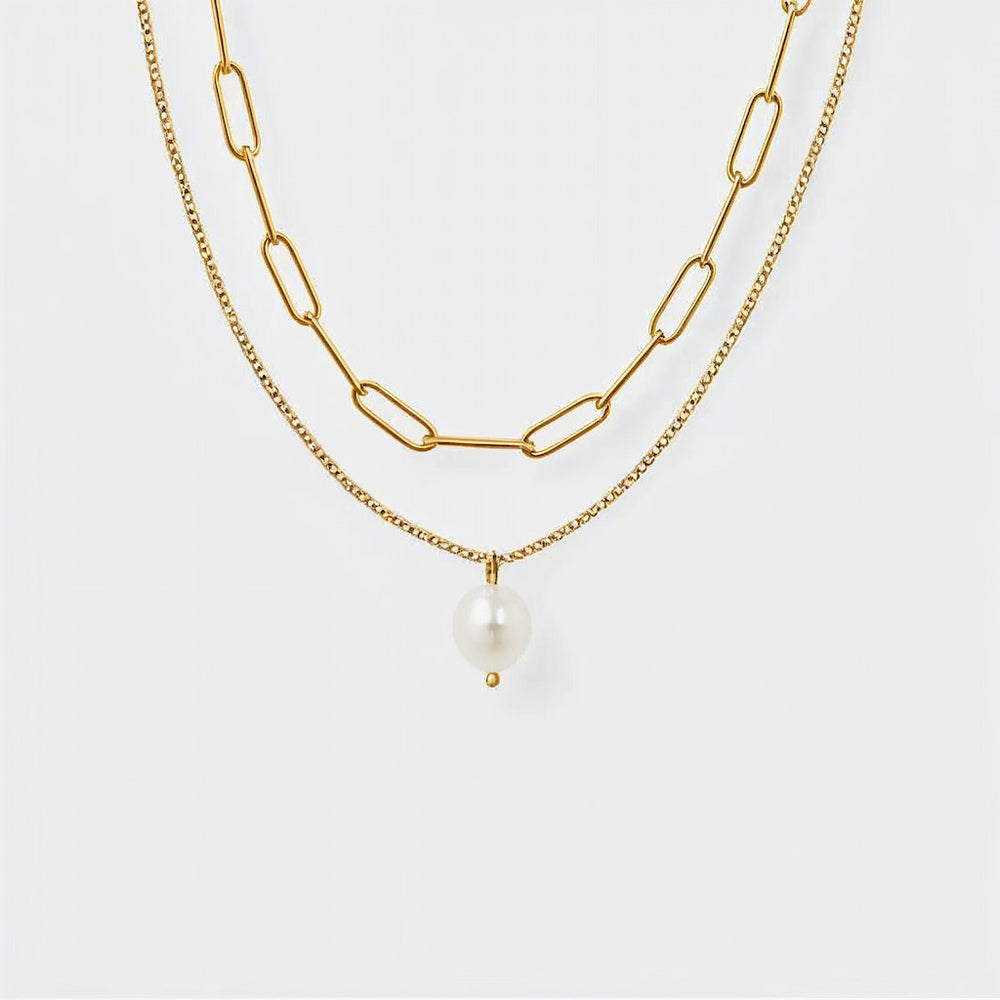 "LISBON" LAYERED PEARL NECKLACE