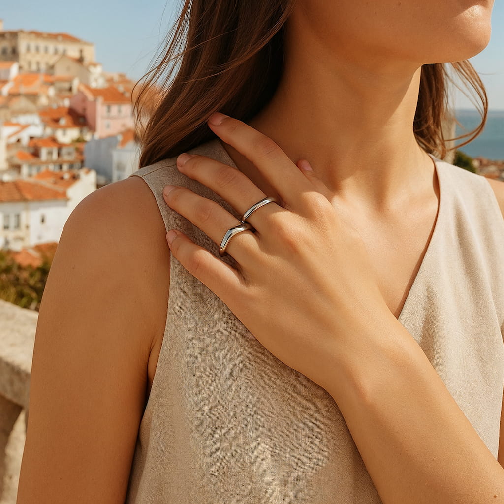 "ALGARVE" WAVY STACKABLE RINGS