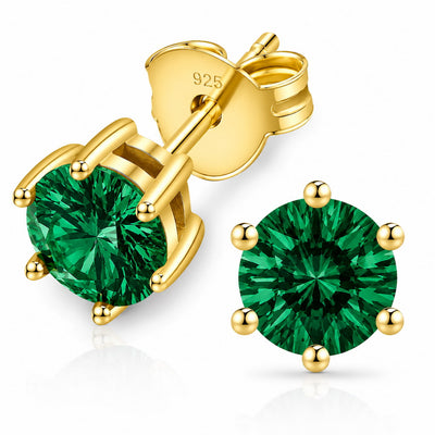 “MIAMI” EMERALD MOISSANITE 1CT 6-PRONG SOLITAIRE TENNIS STUD EARRINGS 2.0