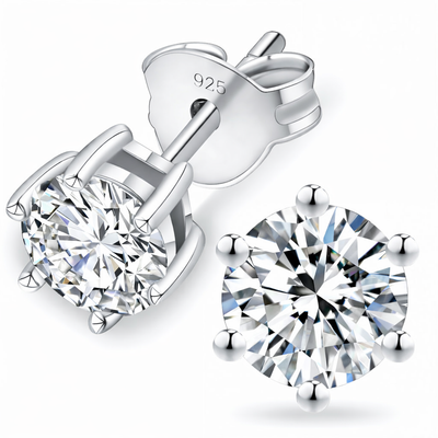 “MIAMI” MOISSANITE 1CT 6-PRONG SOLITAIRE TENNIS STUD EARRINGS 2.0