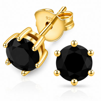 “MIAMI” ONYX MOISSANITE 1CT 6-PRONG SOLITAIRE TENNIS STUD EARRINGS 2.0