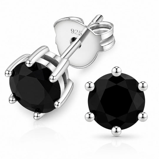 “MIAMI” ONYX MOISSANITE 1CT 6-PRONG SOLITAIRE TENNIS STUD EARRINGS 2.0