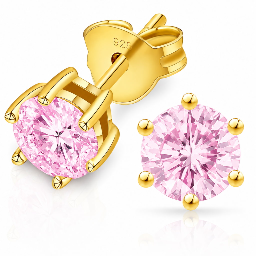 “MIAMI” PINK MOISSANITE 1CT 6-PRONG SOLITAIRE TENNIS STUD EARRINGS 2.0