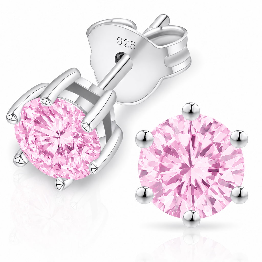 “MIAMI” PINK MOISSANITE 1CT 6-PRONG SOLITAIRE TENNIS STUD EARRINGS 2.0