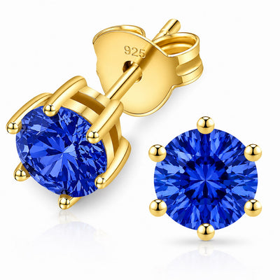 “MIAMI” SAPPHIRE MOISSANITE 1CT 6-PRONG SOLITAIRE TENNIS STUD EARRINGS 2.0