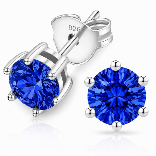 “MIAMI” SAPPHIRE MOISSANITE 1CT 6-PRONG SOLITAIRE TENNIS STUD EARRINGS 2.0