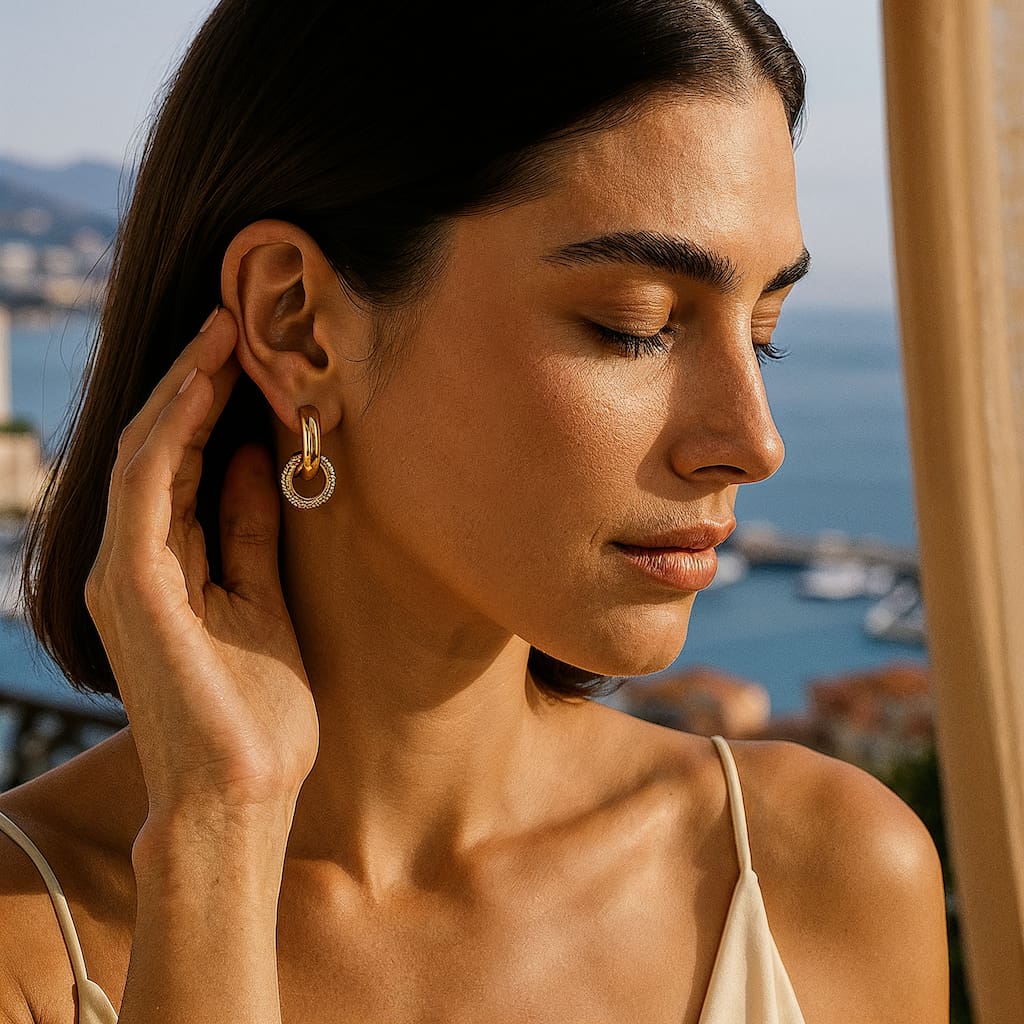 "MONACO" DOUBLE SPARKLE HOOPS