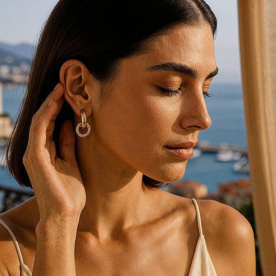"MONACO" DOUBLE SPARKLE HOOPS