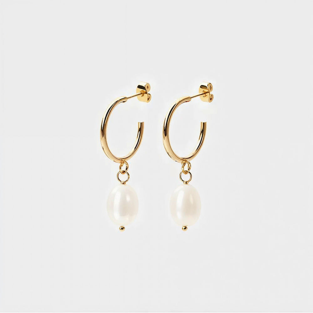 "ANTIGUA" PEARL HOOPS