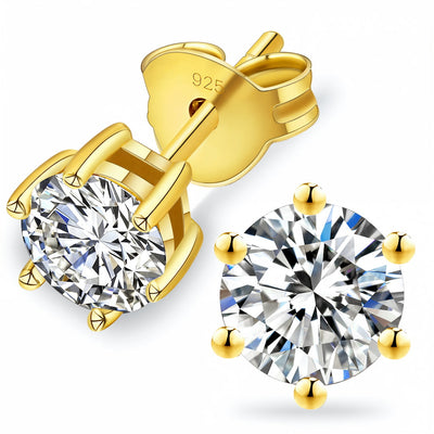 “Miami” Moissanite 1ct 6-Prong Solitaire Tennis Stud Earrings 2.0