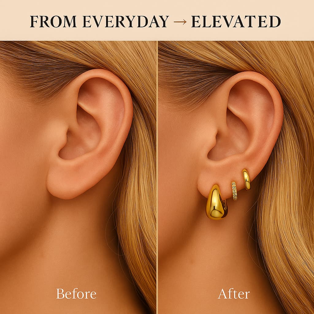 "New York" Huggie Earrings Set | 3-Piece Bundle