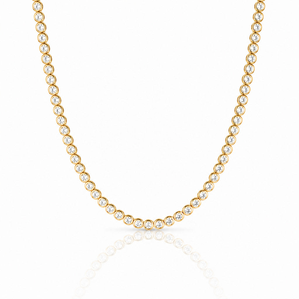 “Oslo” Classic Diamond Bezel Tennis Necklace