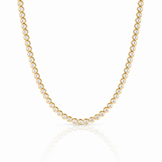 “Oslo” Classic Diamond Bezel Tennis Necklace
