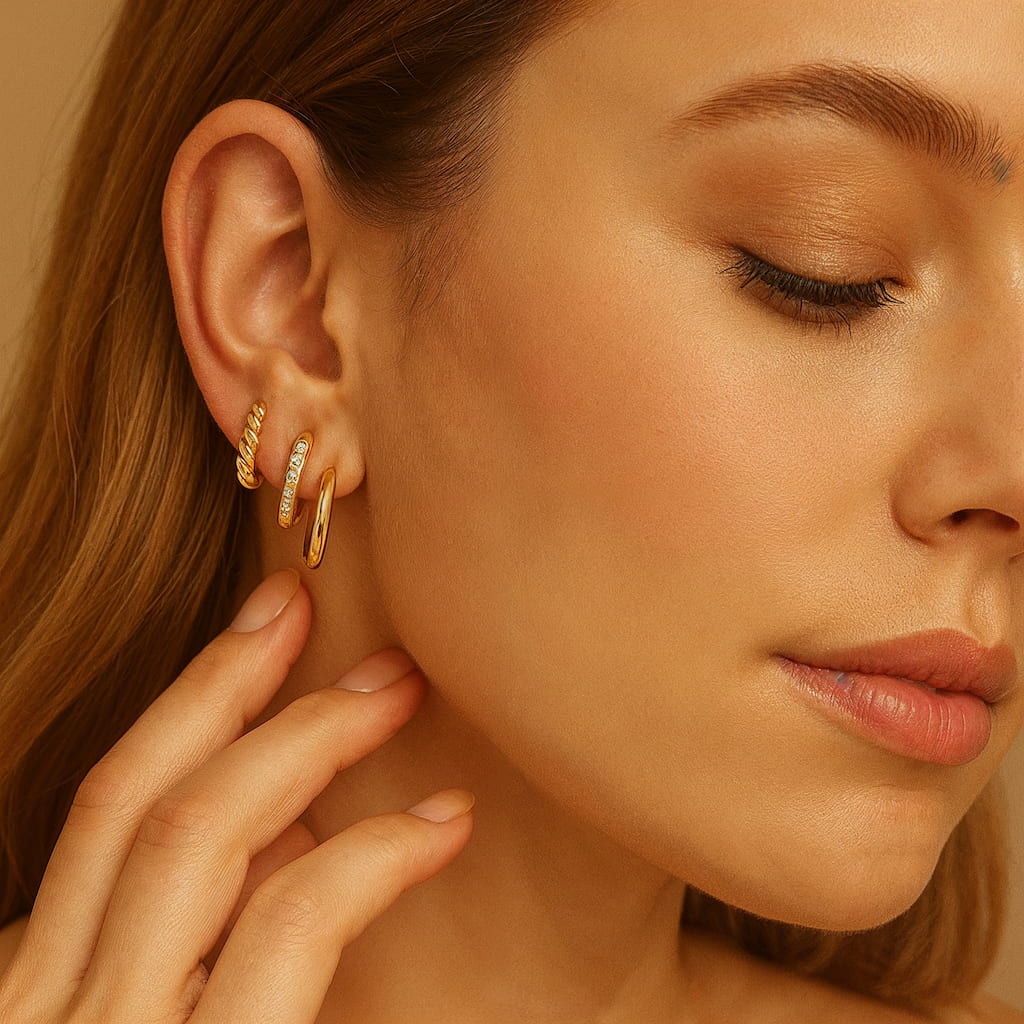 "PARIS" HUGGIE EARRINGS SET | 3-PIECE BUNDLE