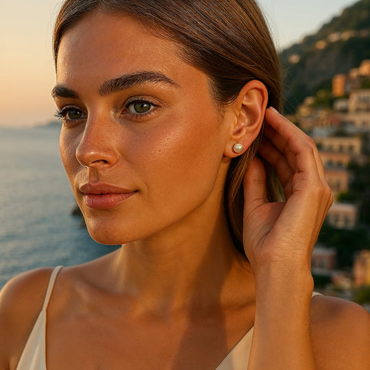 "POSITANO" PEARL STUDS