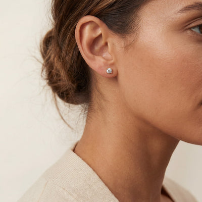 “Rosenborg” Moissanite 1ct 4-Prong Solitaire Stud Earrings