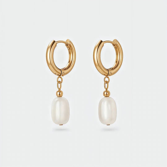 "SAN FRAN" CHUNKY PEARL HOOPS