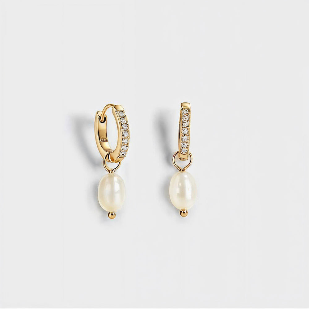 "SANTORINI" PEARL HOOPS