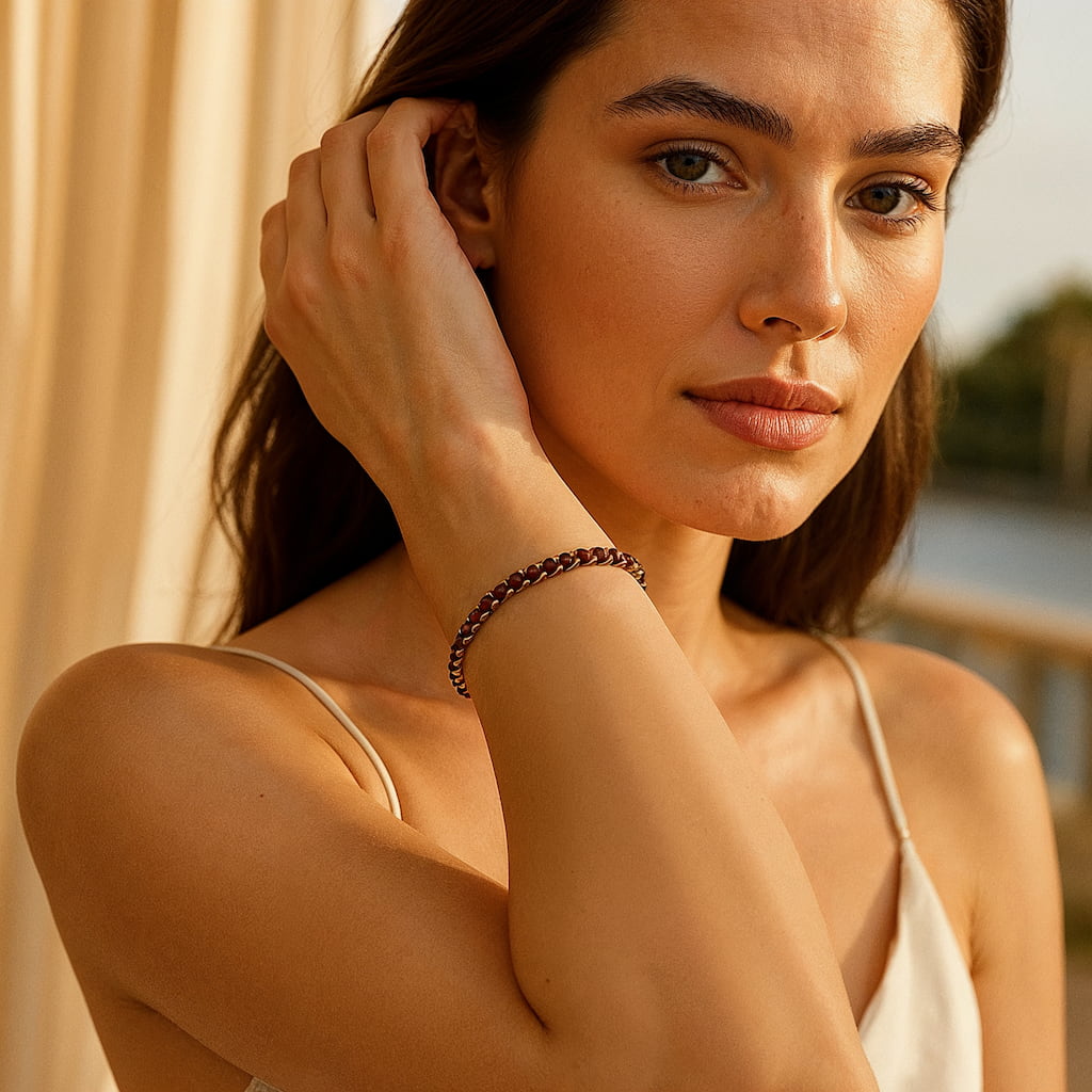 TAMPA DAINTY "SIAM" RED TENNIS BRACELET