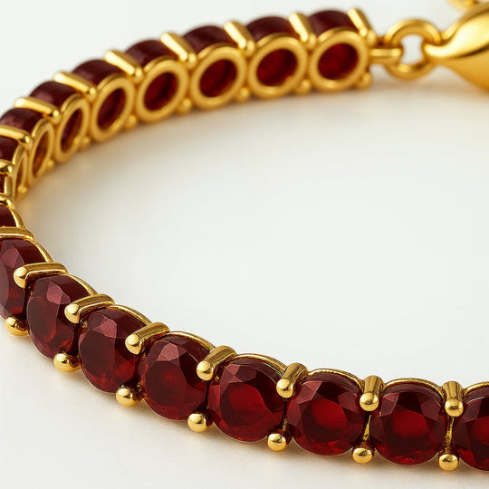 TAMPA DAINTY "SIAM" RED TENNIS BRACELET