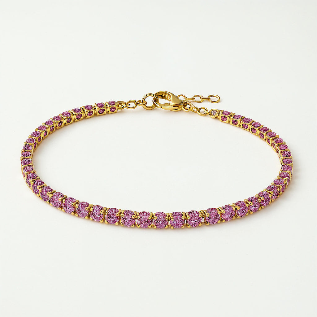 "TAMPA" DAINTY PINK SAPPHIRE TENNIS BRACELET
